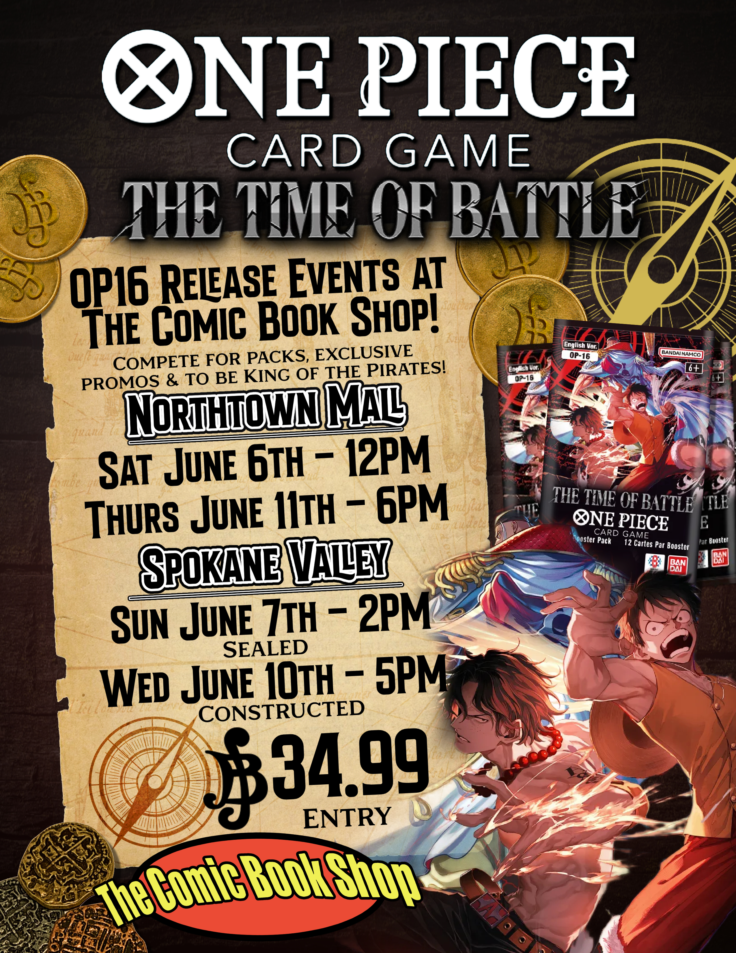 One Piece Card Game OP16 The Time of Battle Release Events
